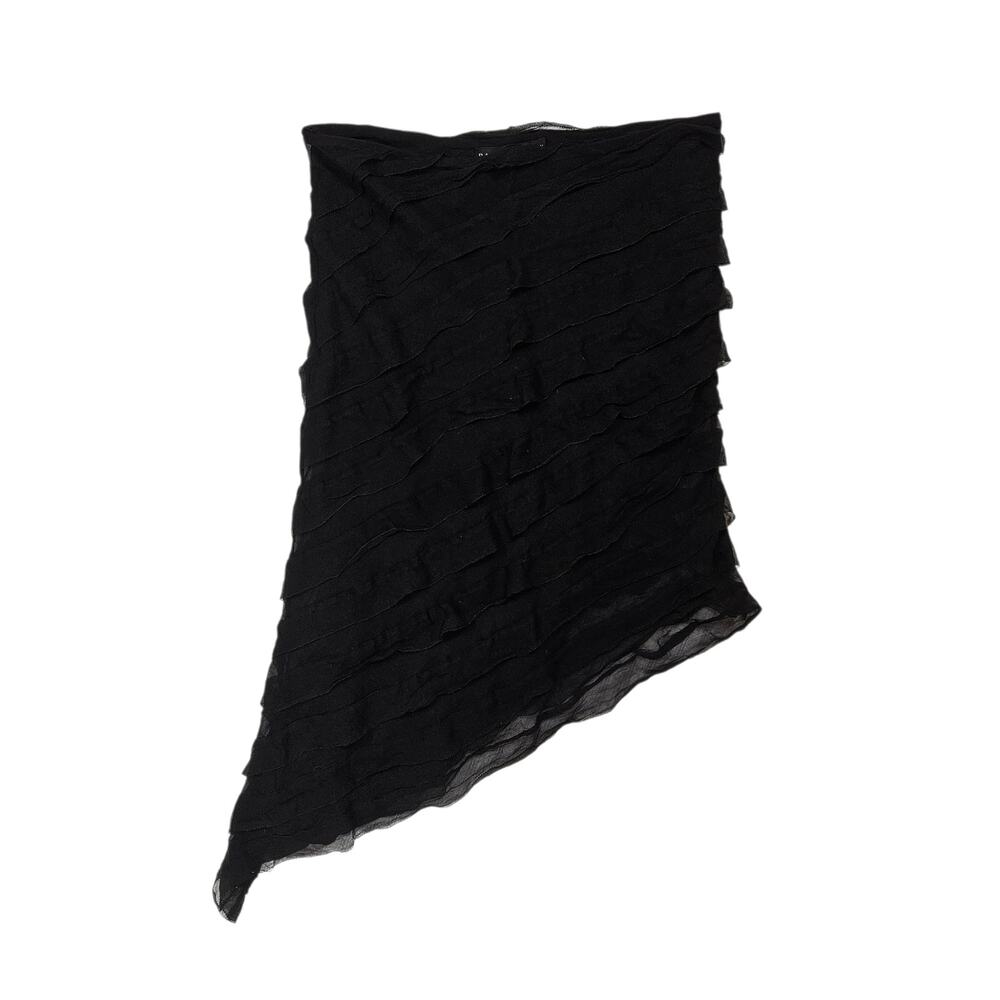 Ralph Lauren Black Label Silk Skirt Asymmetrical Hem Elevated Basic - Size 8 - Picture 4 of 7
